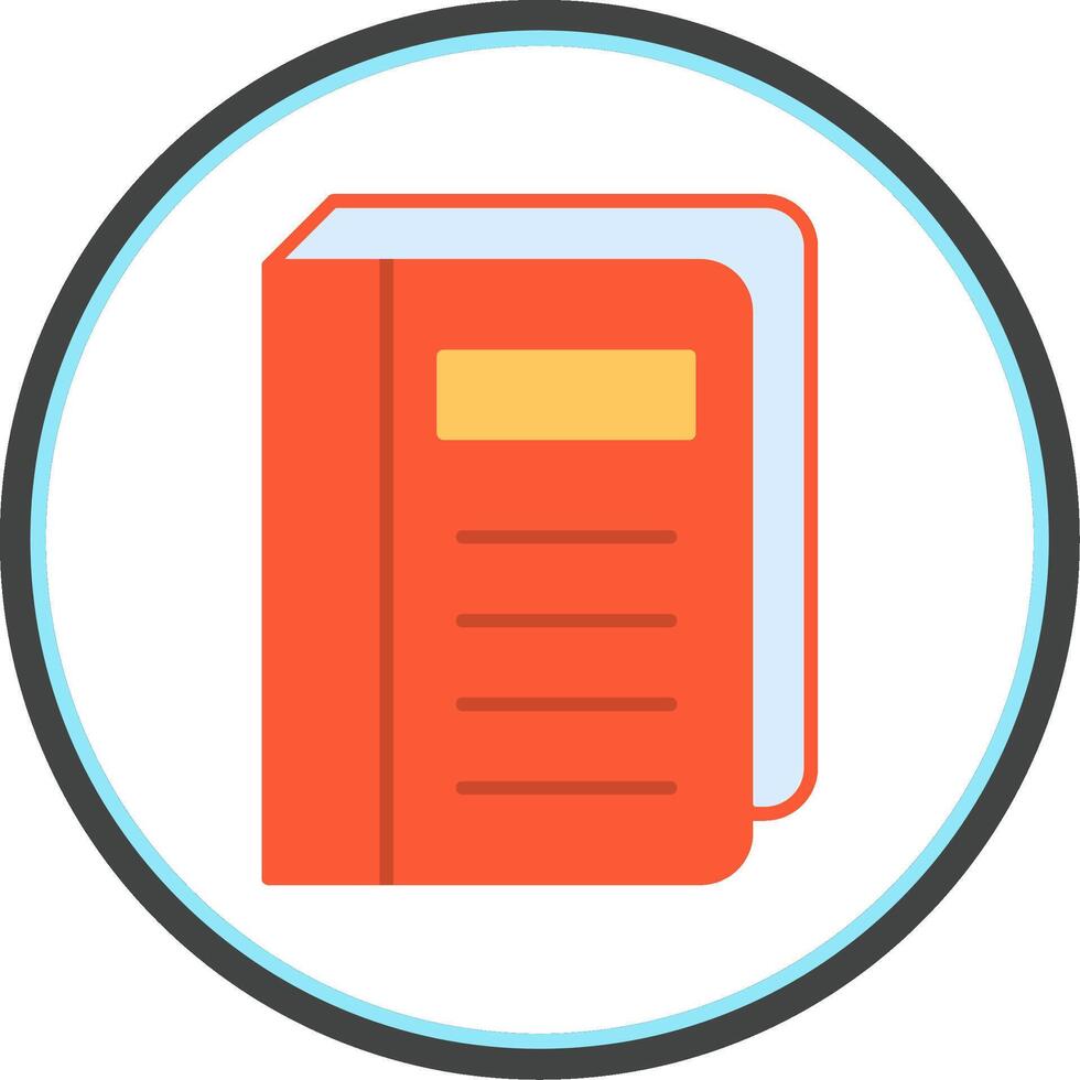 Book Cover Flat Circle Icon vector