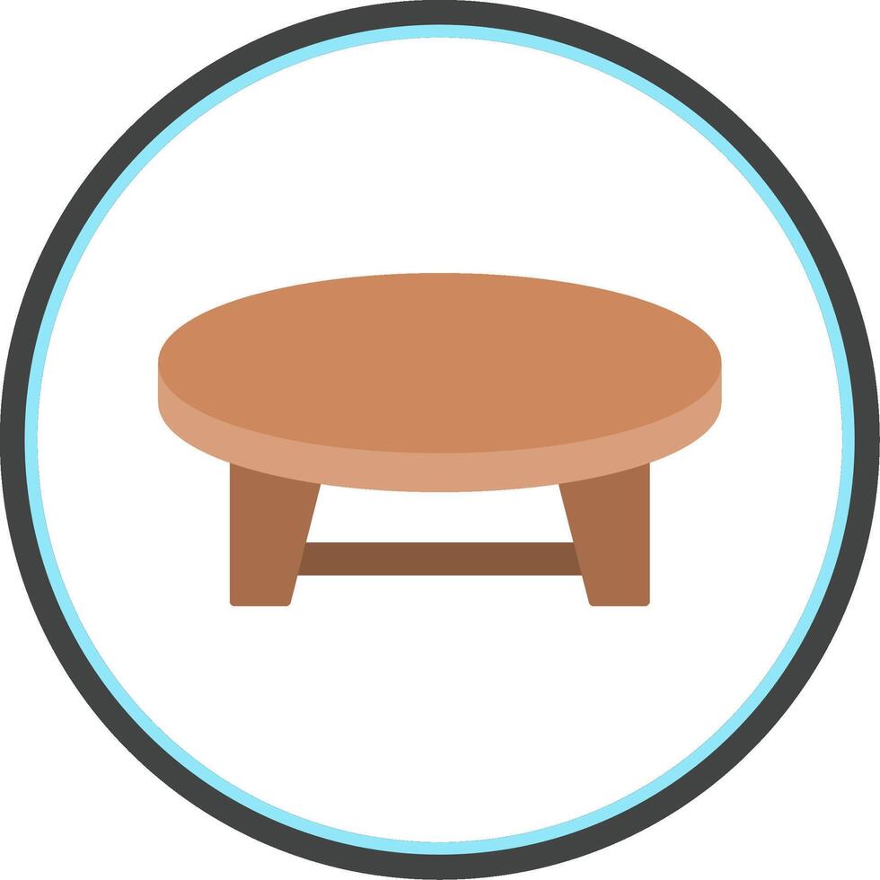 Coffee Table Flat Circle Icon vector