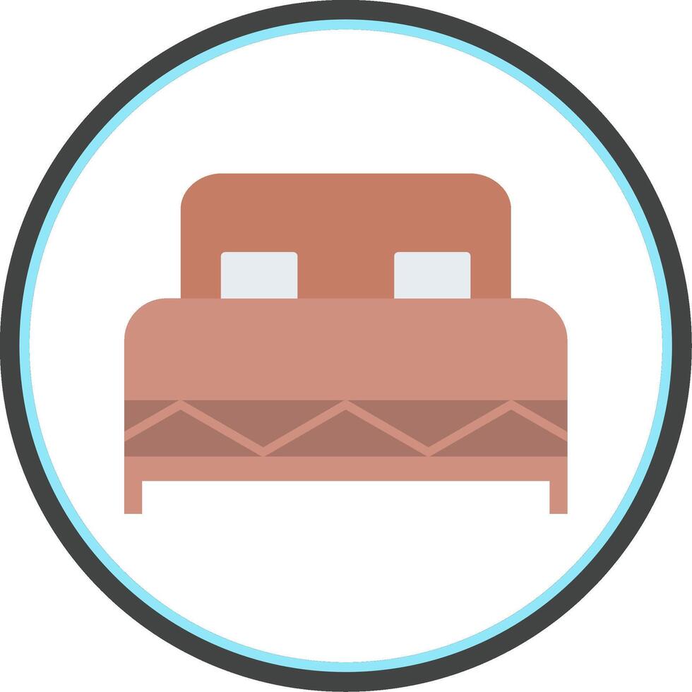 doble cama plano circulo icono vector