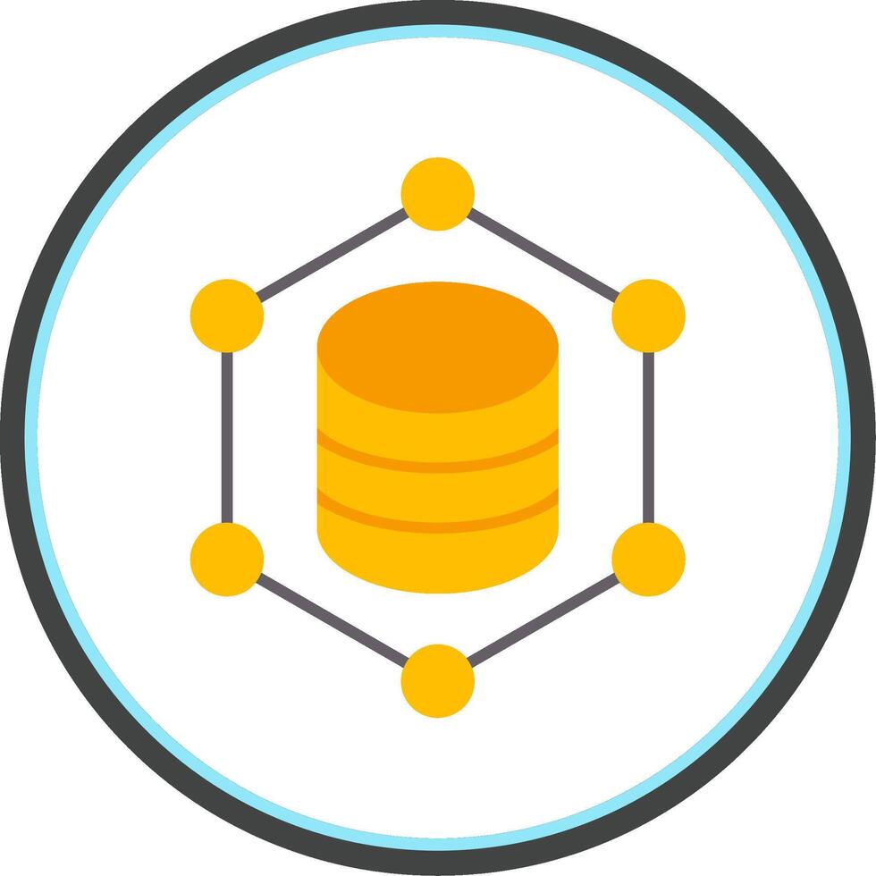 Blockchain Flat Circle Icon vector