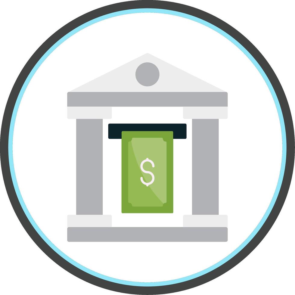 Cash Withdraw Flat Circle Icon vector