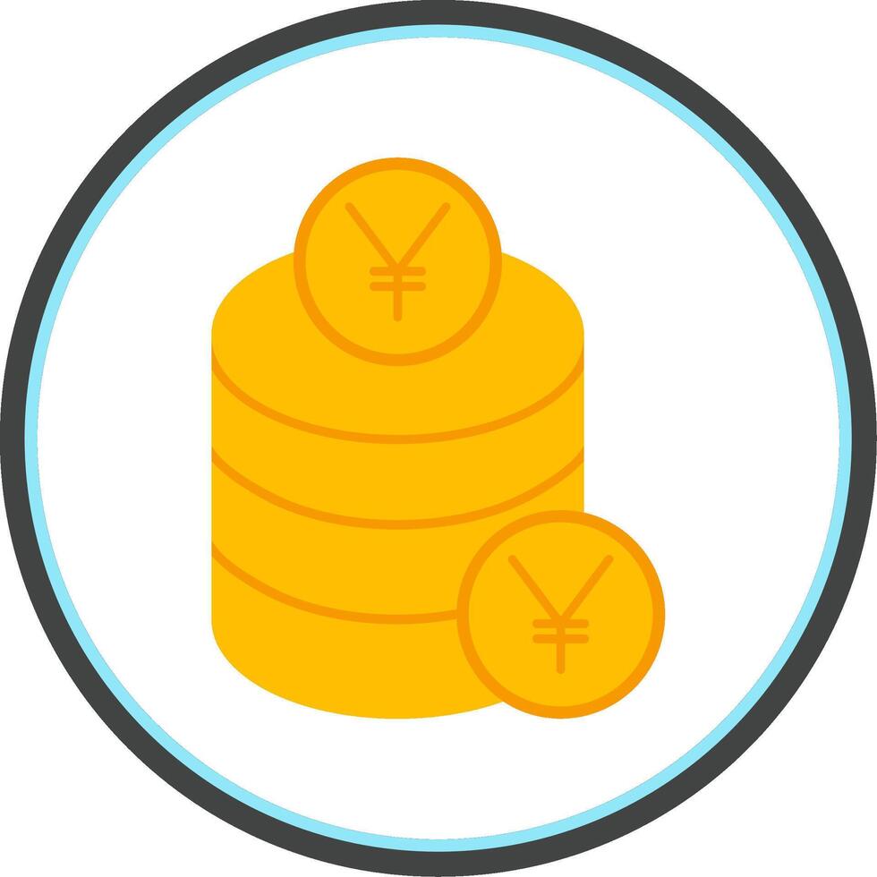 Yen Flat Circle Icon vector