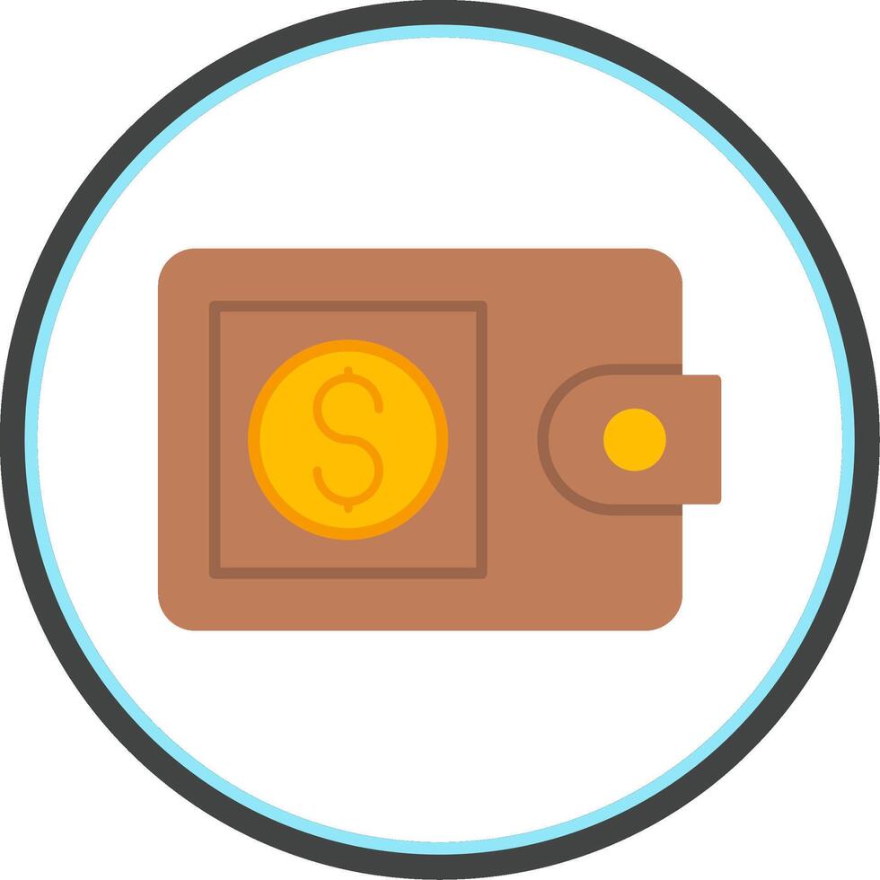 Wallet Flat Circle Icon vector