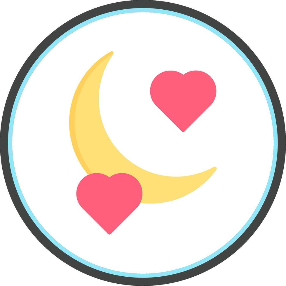 miel Luna plano circulo icono vector