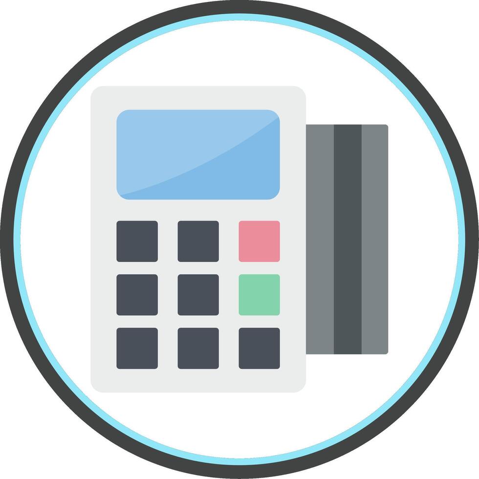 Pos Terminal Flat Circle Icon vector