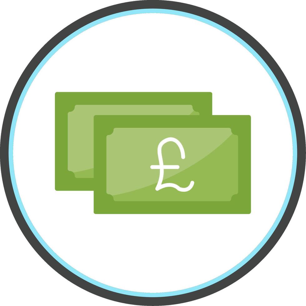 Pound Currency Flat Circle Icon vector