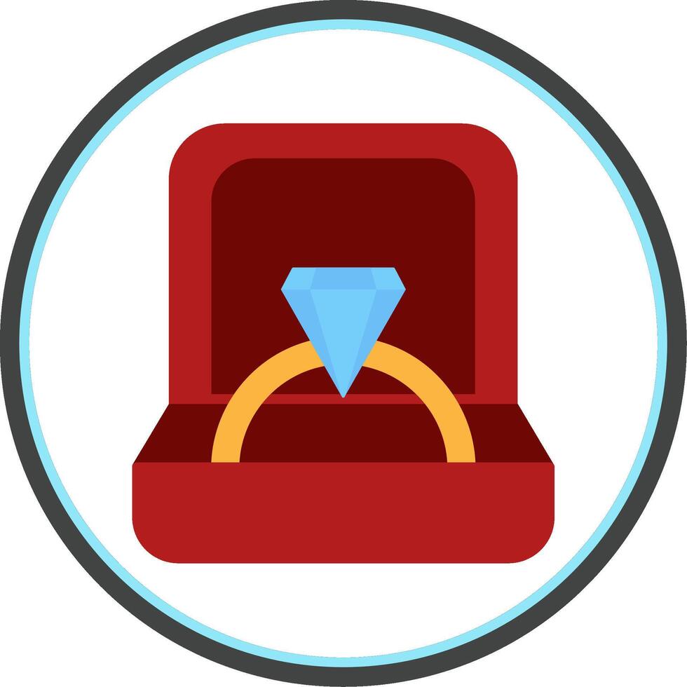 Ring Box Flat Circle Icon vector