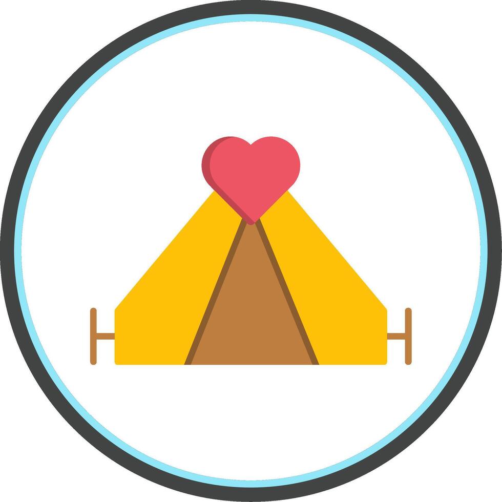 Tent Flat Circle Icon vector