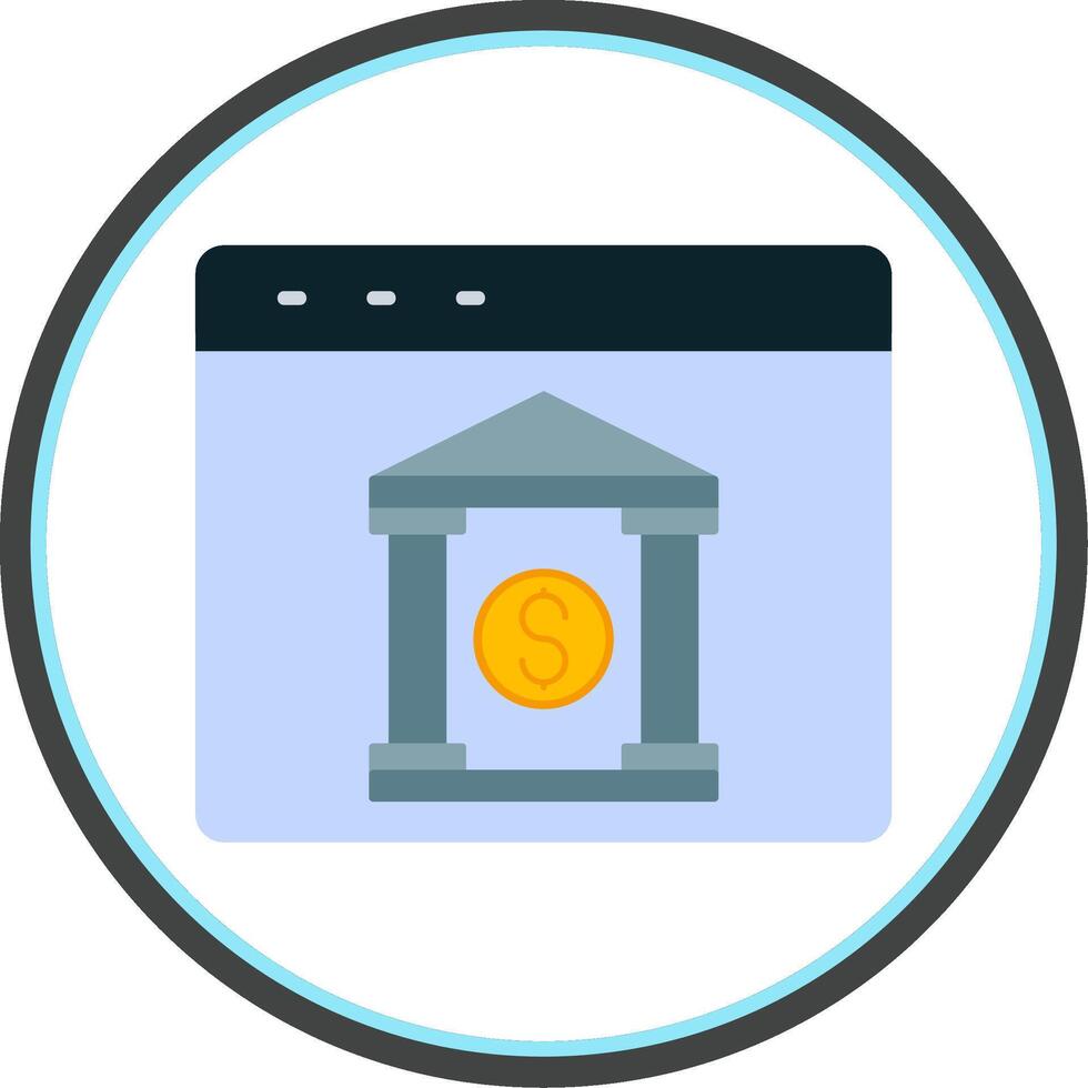 Internet Banking Flat Circle Icon vector