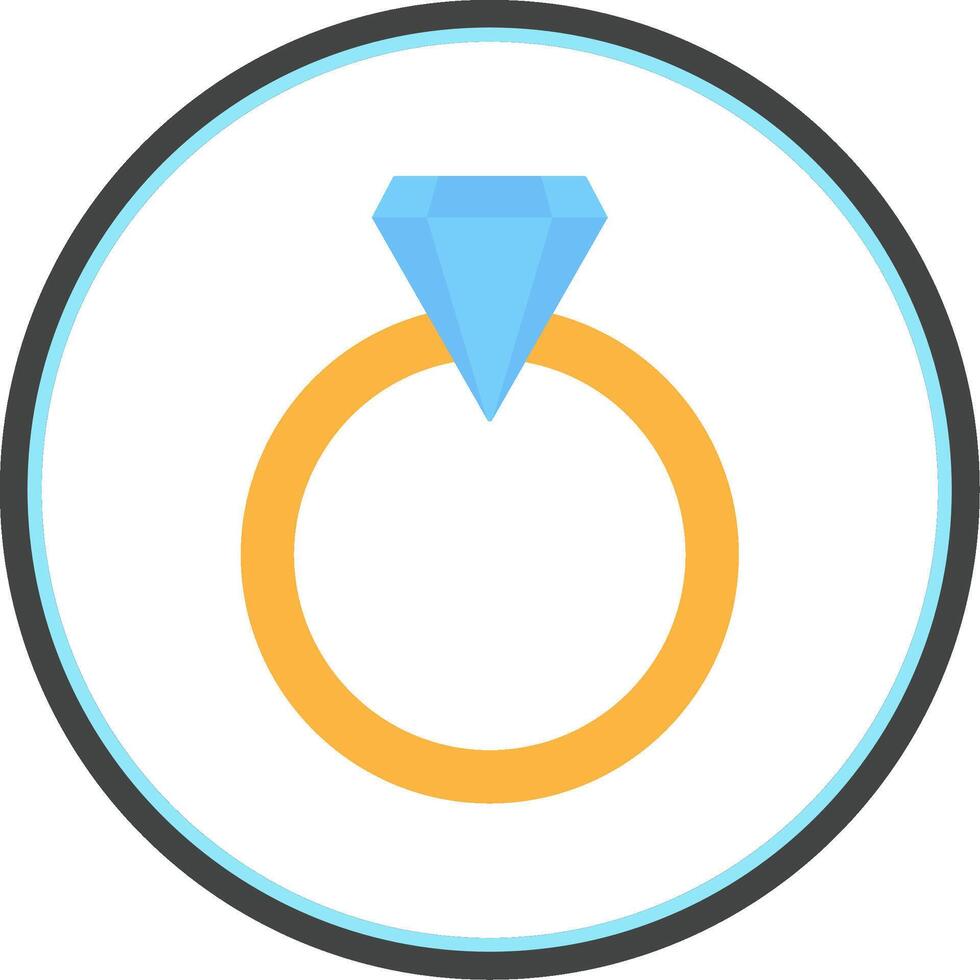Boda anillo plano circulo icono vector