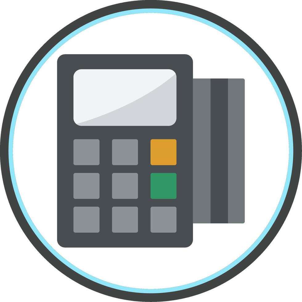 Swipe Card Flat Circle Icon vector