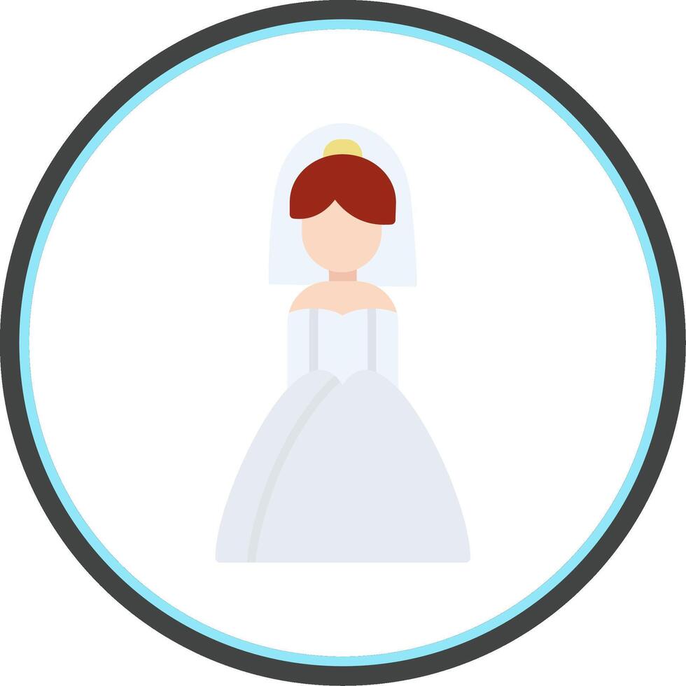 Bride Flat Circle Icon vector