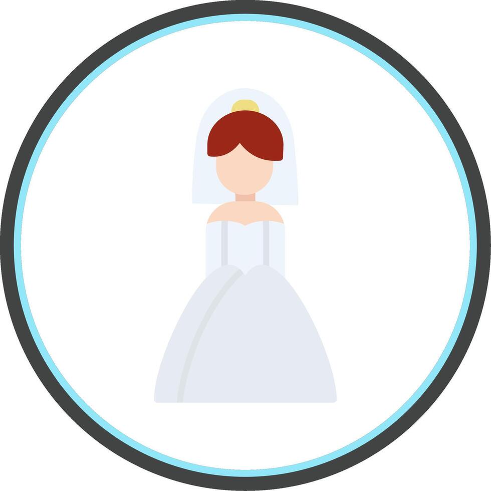Bride Flat Circle Icon vector