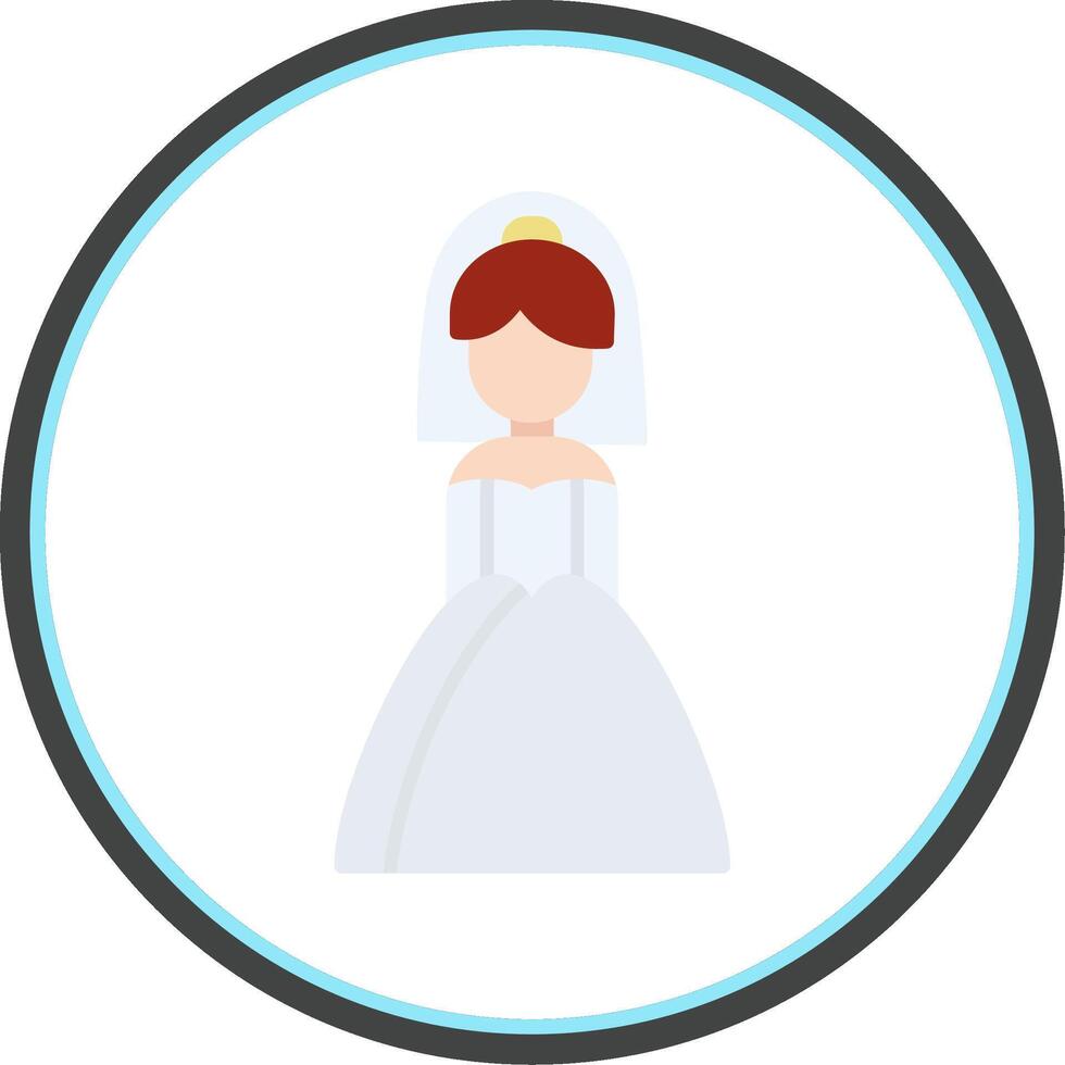 novia plano circulo icono vector