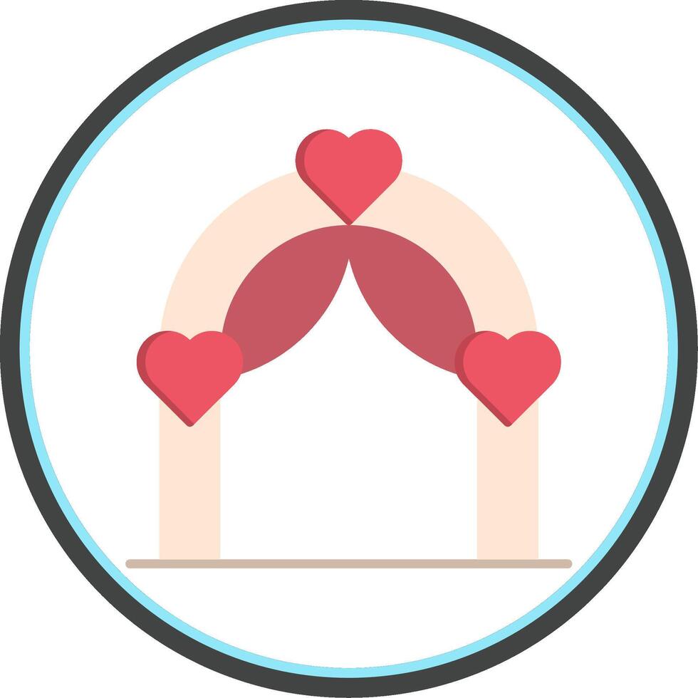 Wedding Arch Flat Circle Icon vector