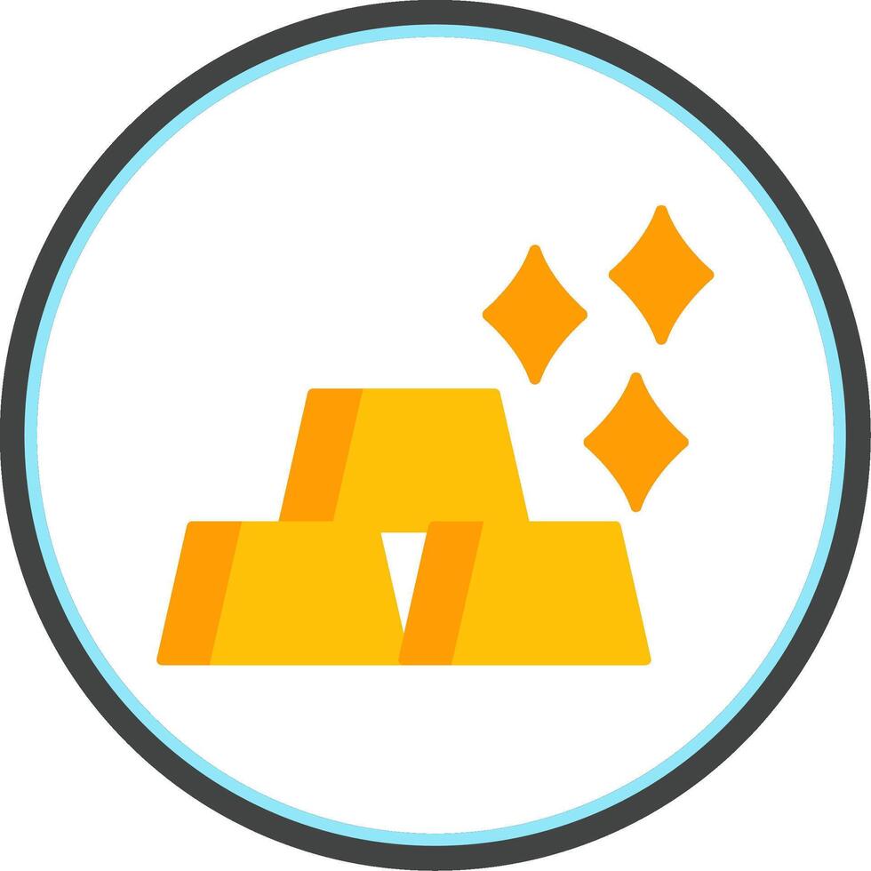 Gold Bar Flat Circle Icon vector