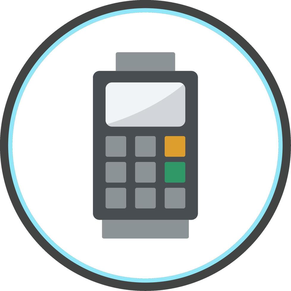 Card Reader Flat Circle Icon vector