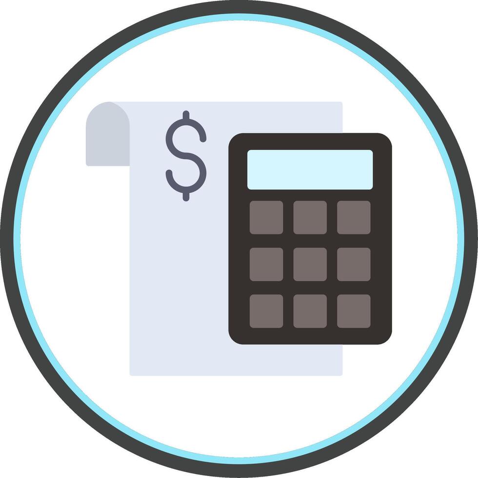 Calculate Flat Circle Icon vector