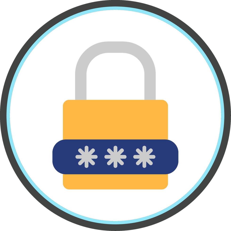 Lock Flat Circle Icon vector