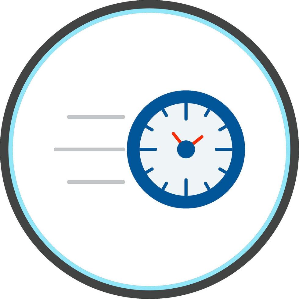 Fast Time Flat Circle Icon vector