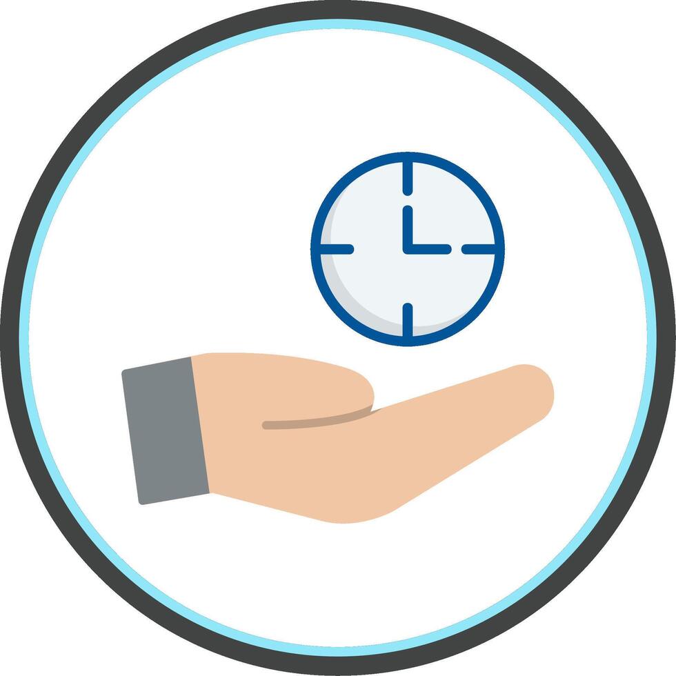 Save Time Flat Circle Icon vector