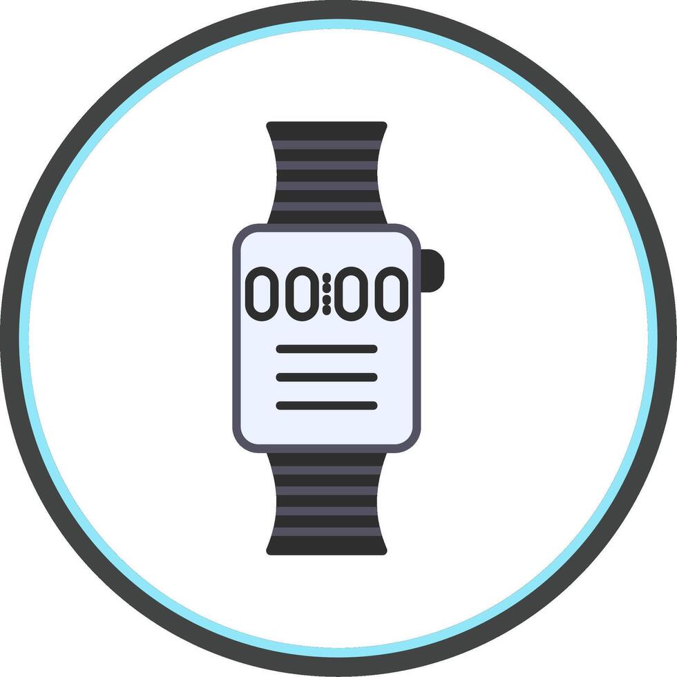 Smart Watch Flat Circle Icon vector