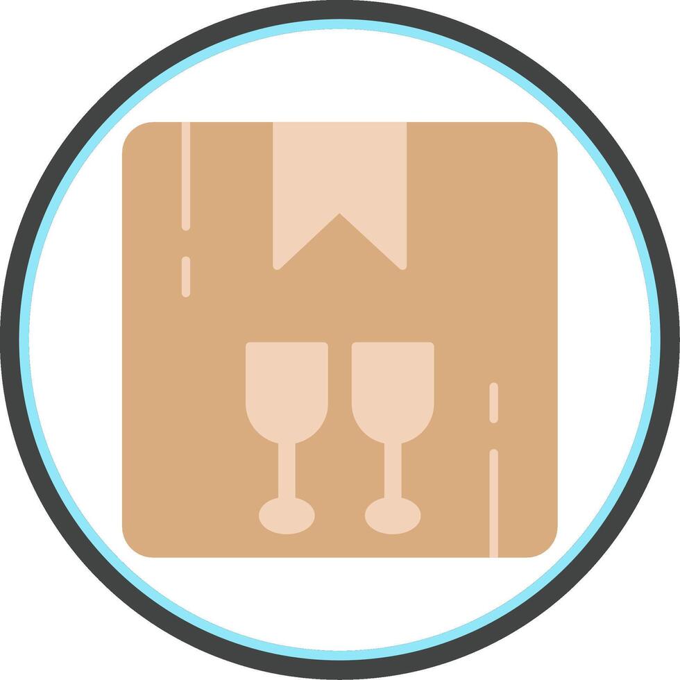 Fragile Flat Circle Icon vector