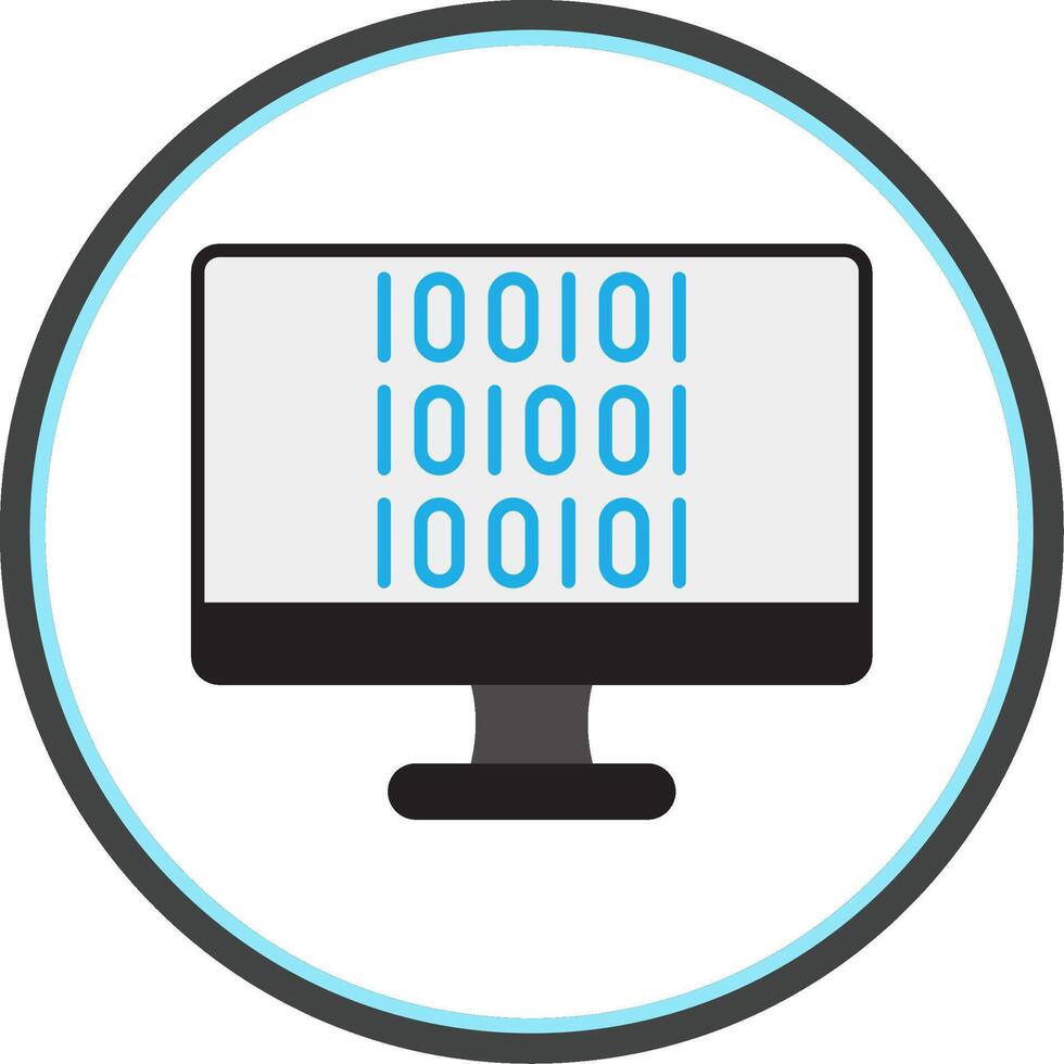 Binary Code Flat Circle Icon vector