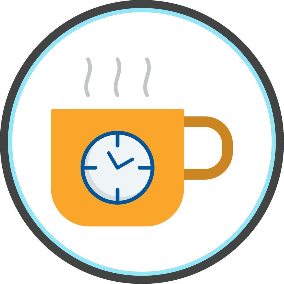 Coffee Time Flat Circle Icon vector