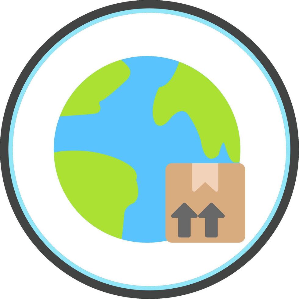 WorldWide Shipping Flat Circle Icon vector