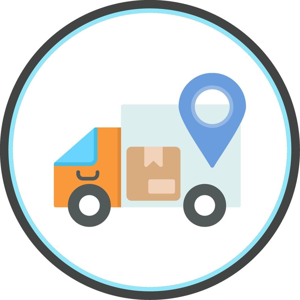 Delivery Status Flat Circle Icon vector