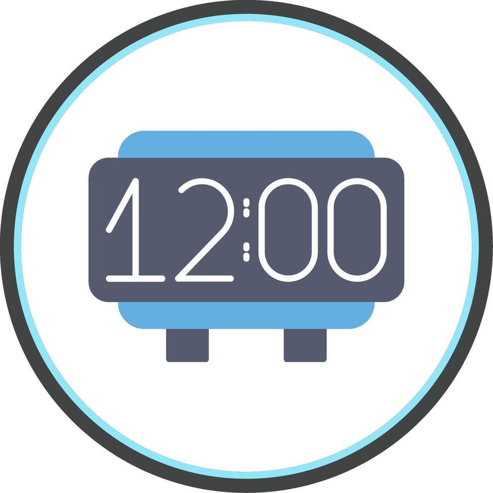 Digital Clock Flat Circle Icon vector