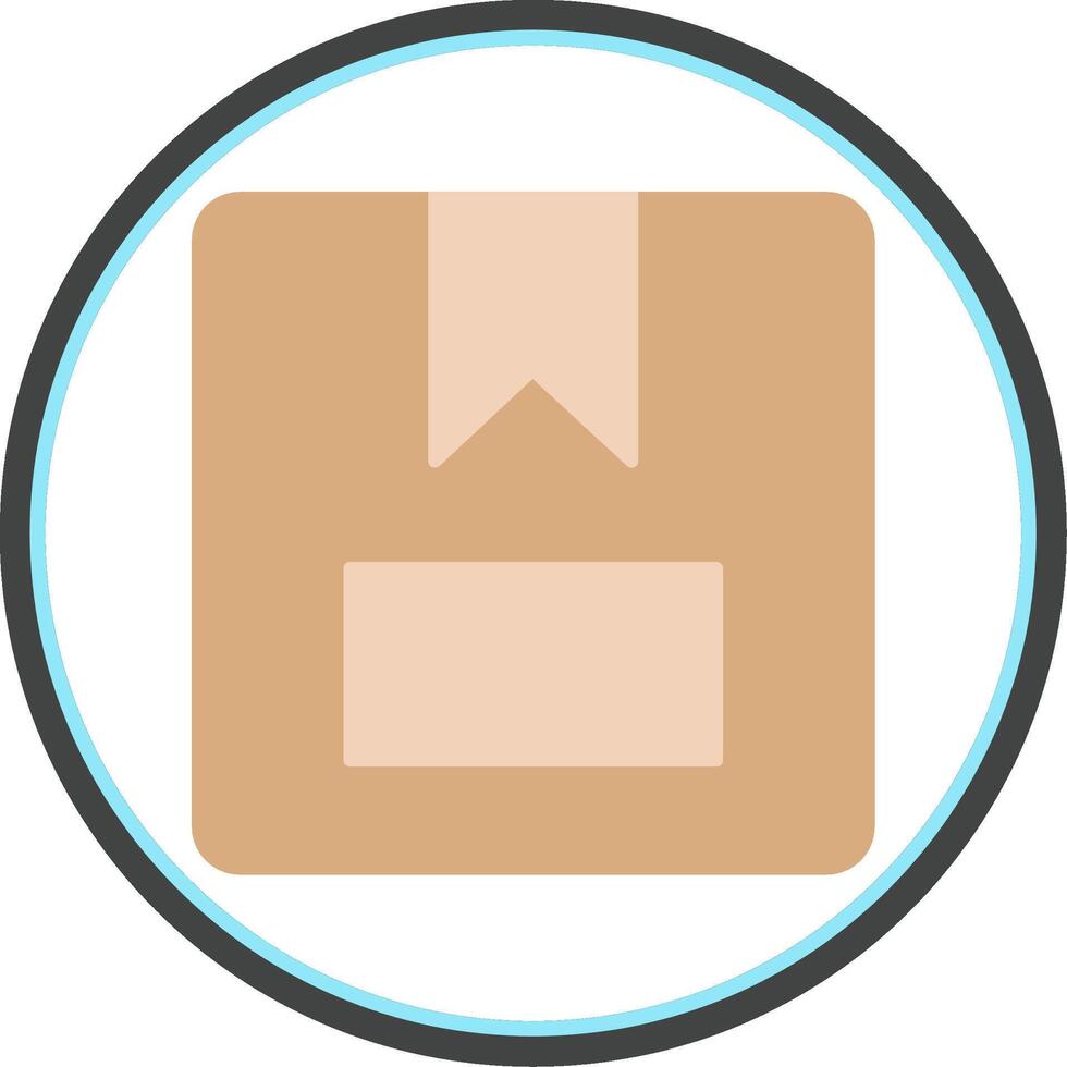 Package Box Flat Circle Icon vector