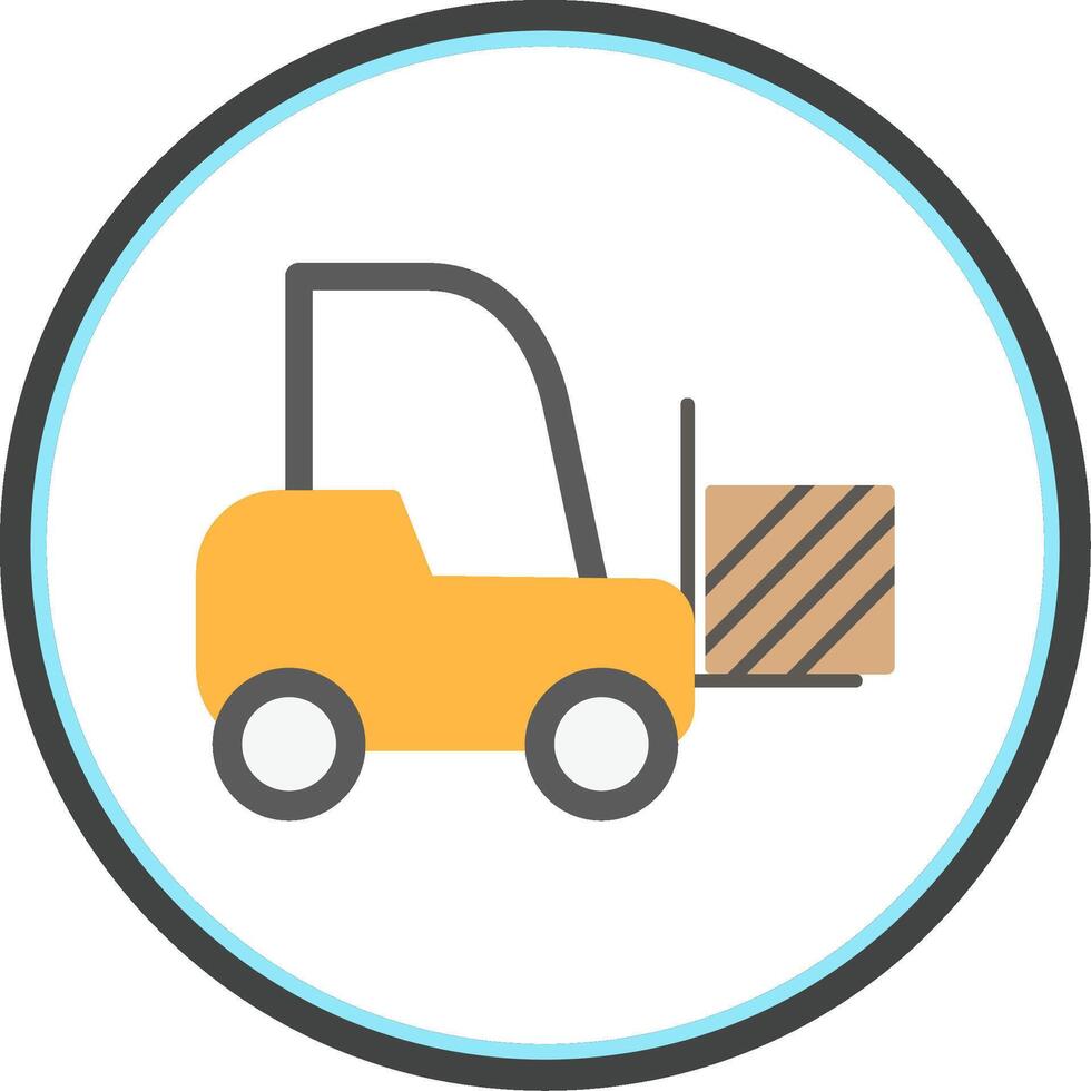 Forklift Flat Circle Icon vector