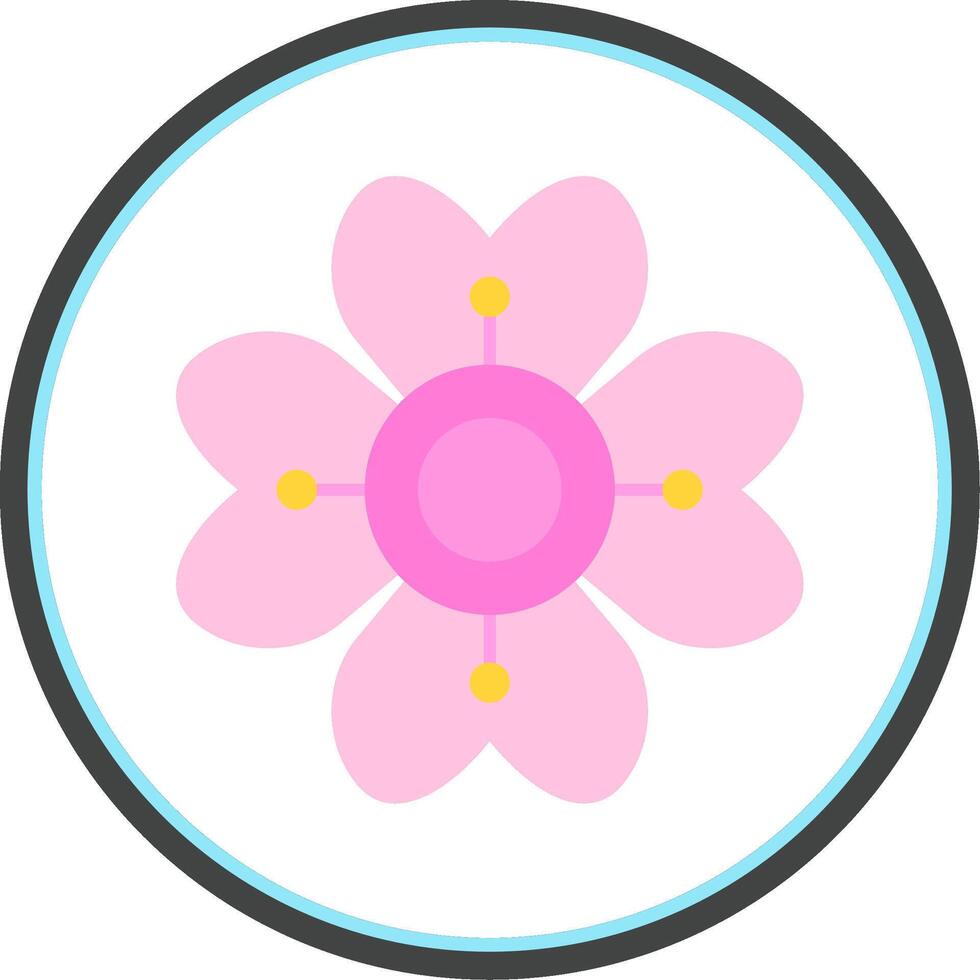Hydrangea Flat Circle Icon vector