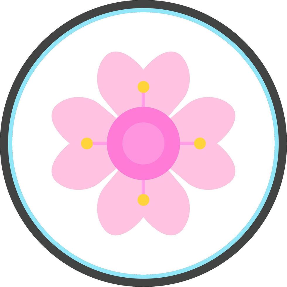 Hydrangea Flat Circle Icon vector