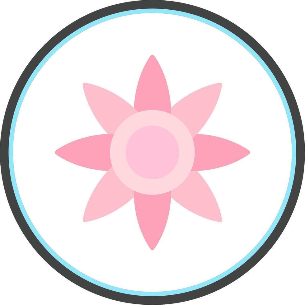 Poinsettia Flat Circle Icon vector