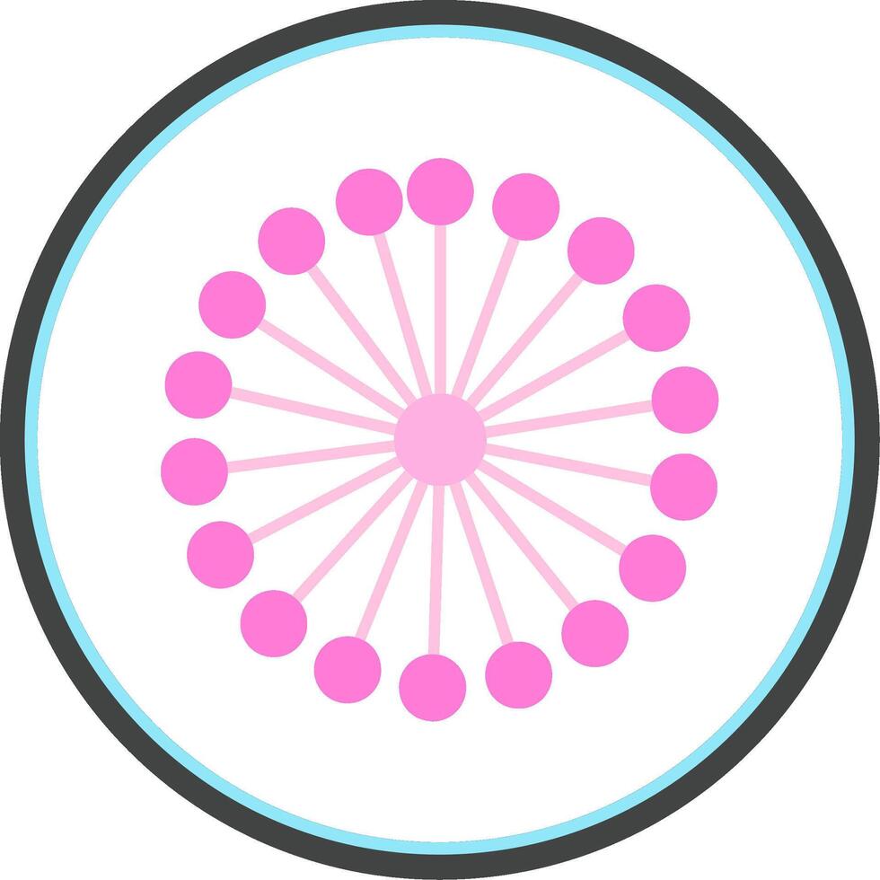 mimosa plano circulo icono vector