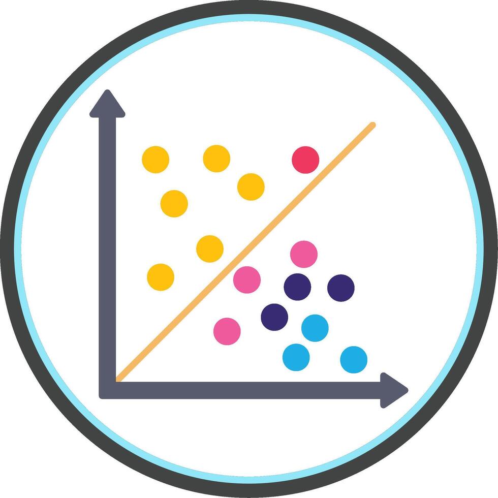 Scatter Graph Flat Circle Icon vector