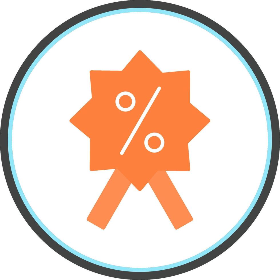 Discount Badge Flat Circle Icon vector