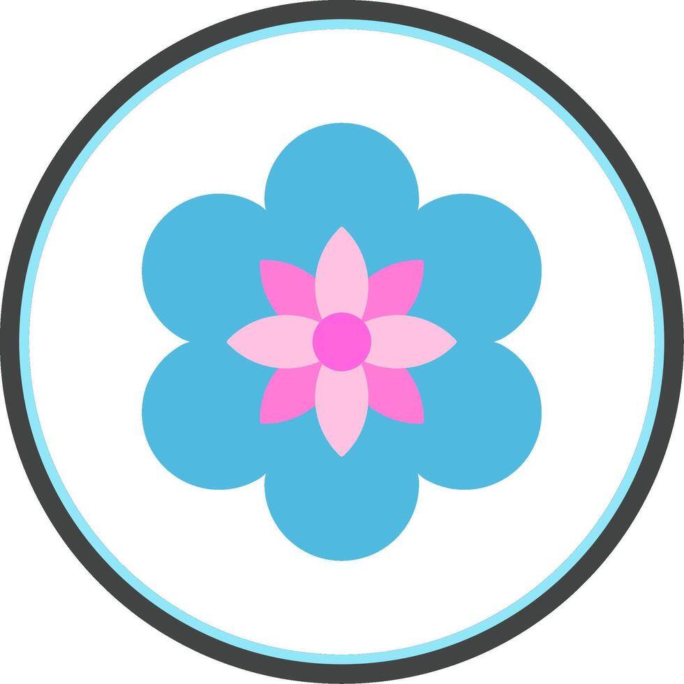 Flower Flat Circle Icon vector