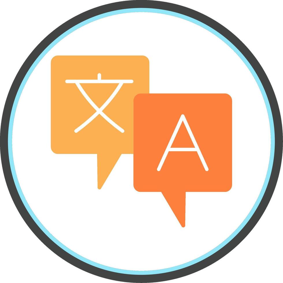 Translation Flat Circle Icon vector