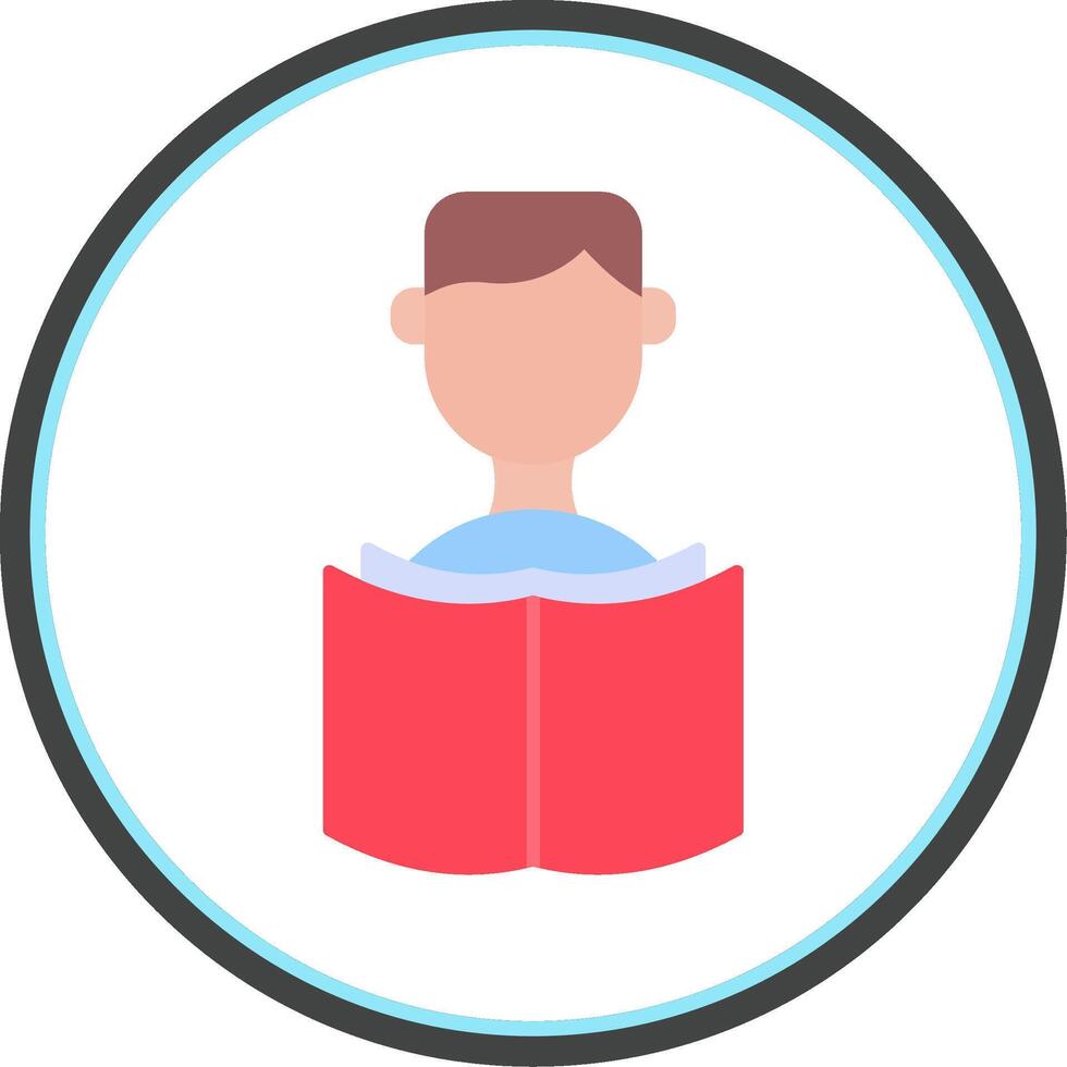 Student Flat Circle Icon vector
