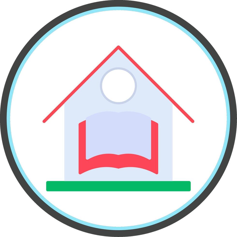 Home School Flat Circle Icon vector