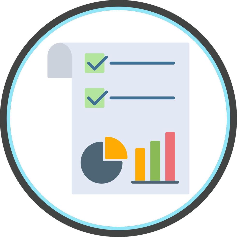 Market Trends Flat Circle Icon vector