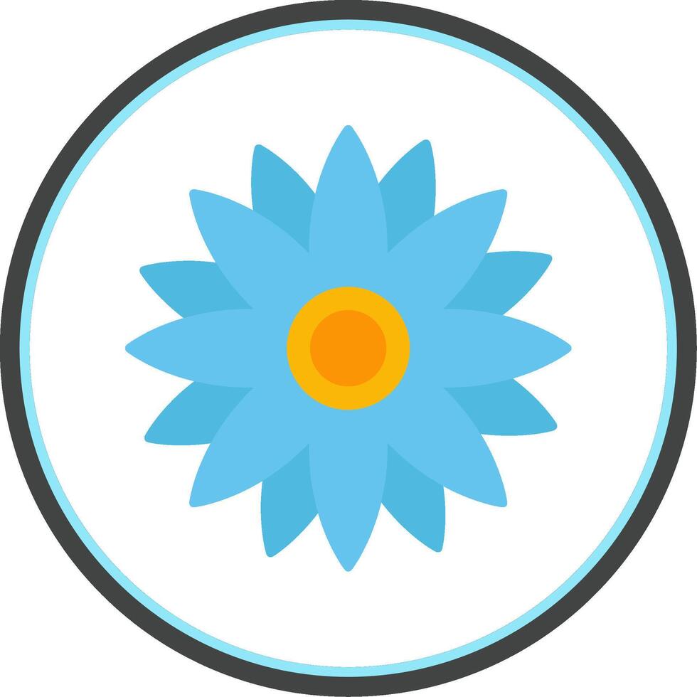 Sunflower Flat Circle Icon vector