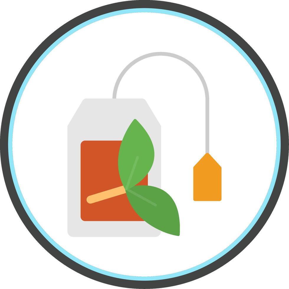 Teabag Flat Circle Icon vector