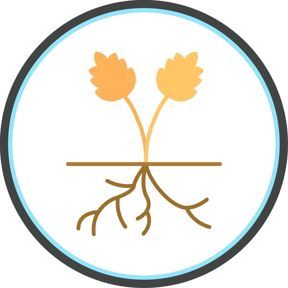 Root Flat Circle Icon vector