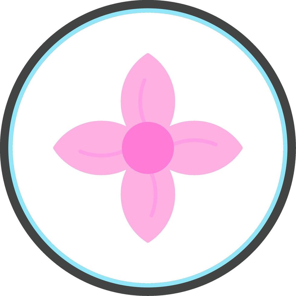 Clematis Flat Circle Icon vector