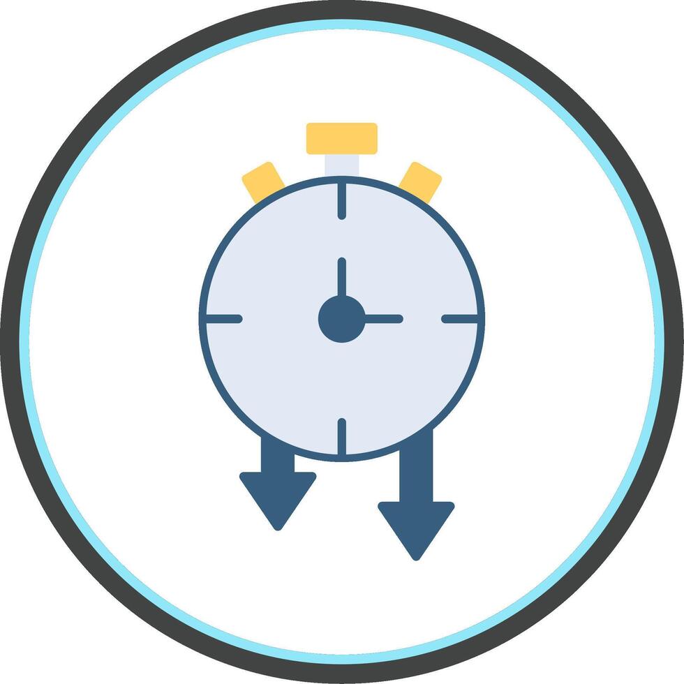 Timer Flat Circle Icon vector